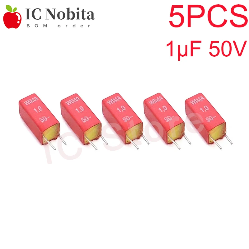 5PCS MKS02 1μF 50V 10% Foil Film Capacitor 105 Series Foot Distance 2.5mm Radial Lead Spacing
5PCS MKS02 1μF 50V 10% Foil Film Capacitor 105 Series Foot Distance 2.5mm Radial Lead Spacing
