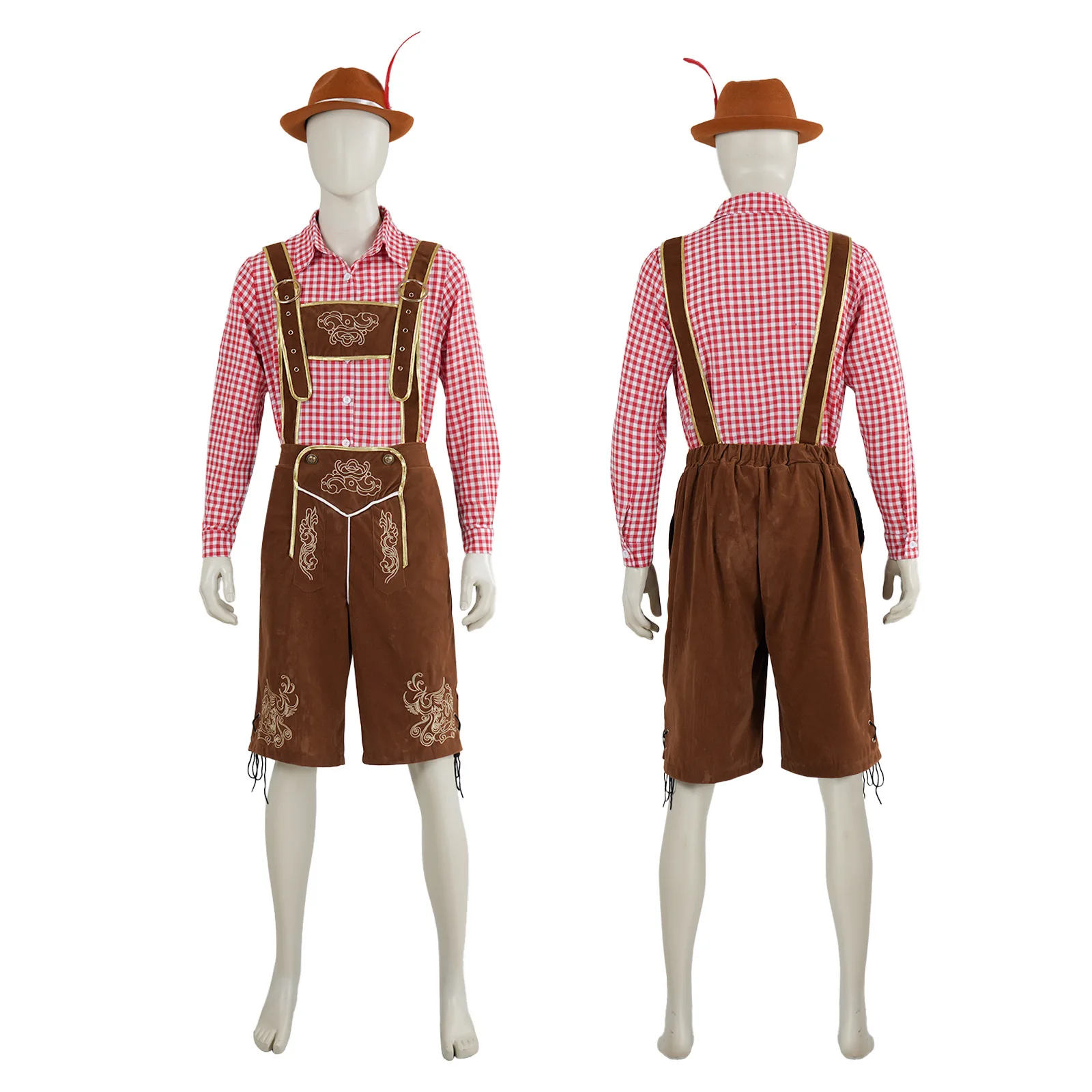 Men's Oktoberfest Bavarian Costume Oktoberfest Plaid Shirt Lederhosen Suit Bartender Cosplay Fancy Dress Party Carnival Costume
Men's Oktoberfest Bavarian Costume Oktoberfest Plaid Shirt Lederhosen Suit Bartender Cosplay Fancy Dress Party Carnival Costume