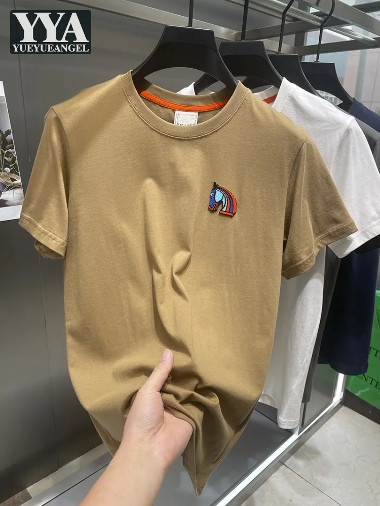 Summer Mens Comfortable Short Sleeve O Neck T-Shirts Horse Embroidery Breathable Cotton Tees Tops Casual Streetwear T-Shirts Man
Summer Mens Comfortable Short Sleeve O Neck T-Shirts Horse Embroidery Breathable Cotton Tees Tops Casual Streetwear T-Shirts Man