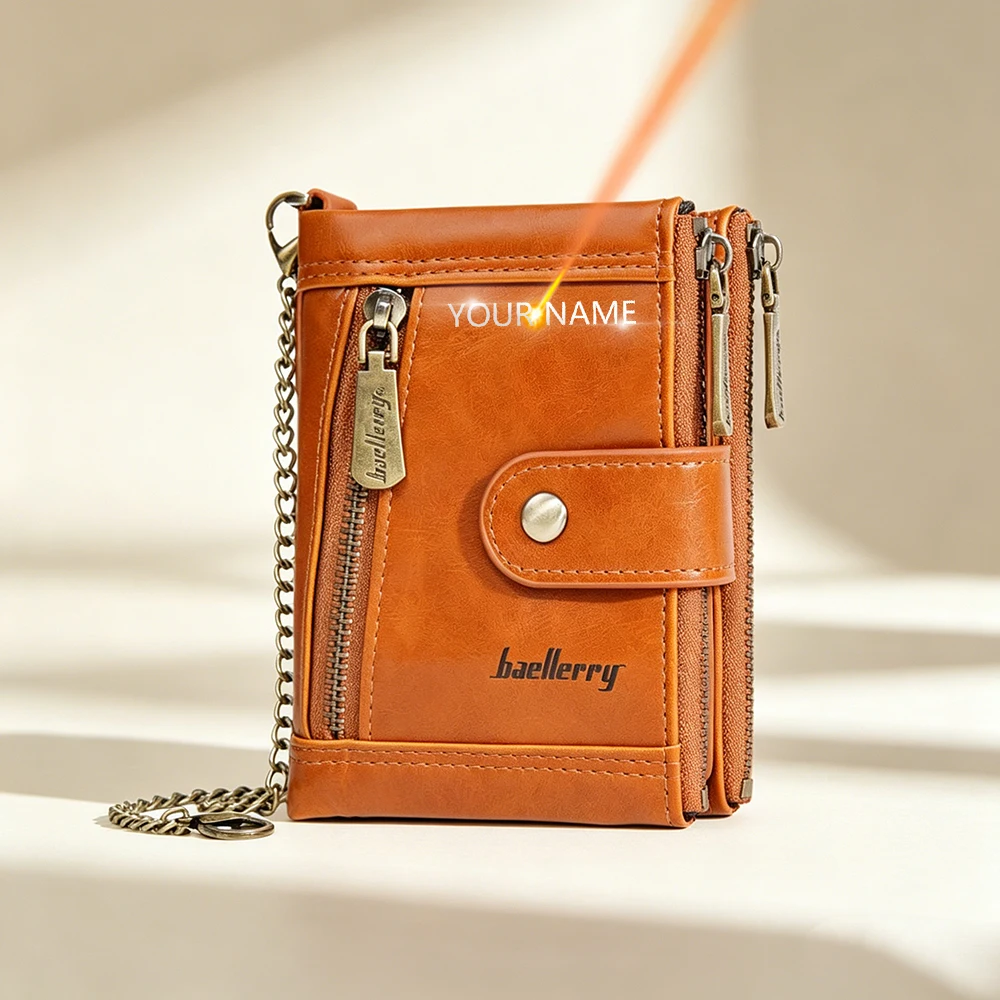 Baellerry New Short Men Wallets Retro Card Holders Name Engraving Male Purses Photo Holder Coin Pocket Zipper Men's Card Clips
Baellerry New Short Men Wallets Retro Card Holders Name Engraving Male Purses Photo Holder Coin Pocket Zipper Men's Card Clips