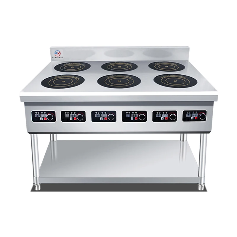 Оптовая продажа, отдельно стоящая промышленная 2500 Вт, 3500 Вт, 5000 Вт, 6 горелок, коммерческая индукционная плита для фабрики ресторана, отеля
Оптовая продажа, отдельно стоящая промышленная 2500 Вт, 3500 Вт, 5000 Вт, 6 горелок, коммерческая индукционная плита для фабрики ресторана, отеля