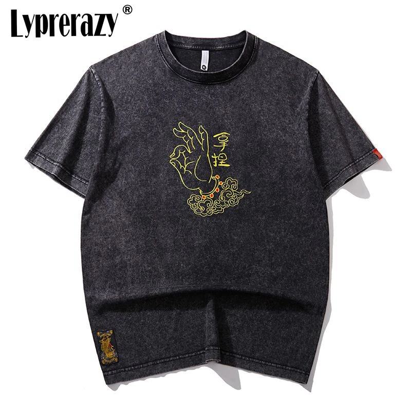 Lyprerazy Chinese Style National Tide Embroidery Short-sleeved T-shirt Summer Retro Loose Men's Tee Shirt New
Lyprerazy Chinese Style National Tide Embroidery Short-sleeved T-shirt Summer Retro Loose Men's Tee Shirt New