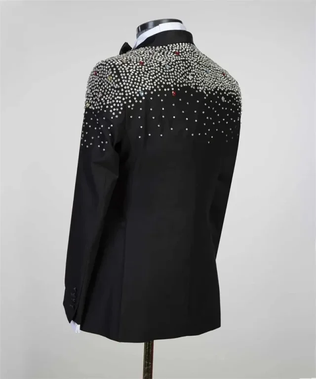 Fashion Men's Suits Shawl Lapel One Button Groom Wedding Tuxedos Crystals Classic Fit Prom Male Party Customized 2 Pieces
Fashion Men's Suits Shawl Lapel One Button Groom Wedding Tuxedos Crystals Classic Fit Prom Male Party Customized 2 Pieces