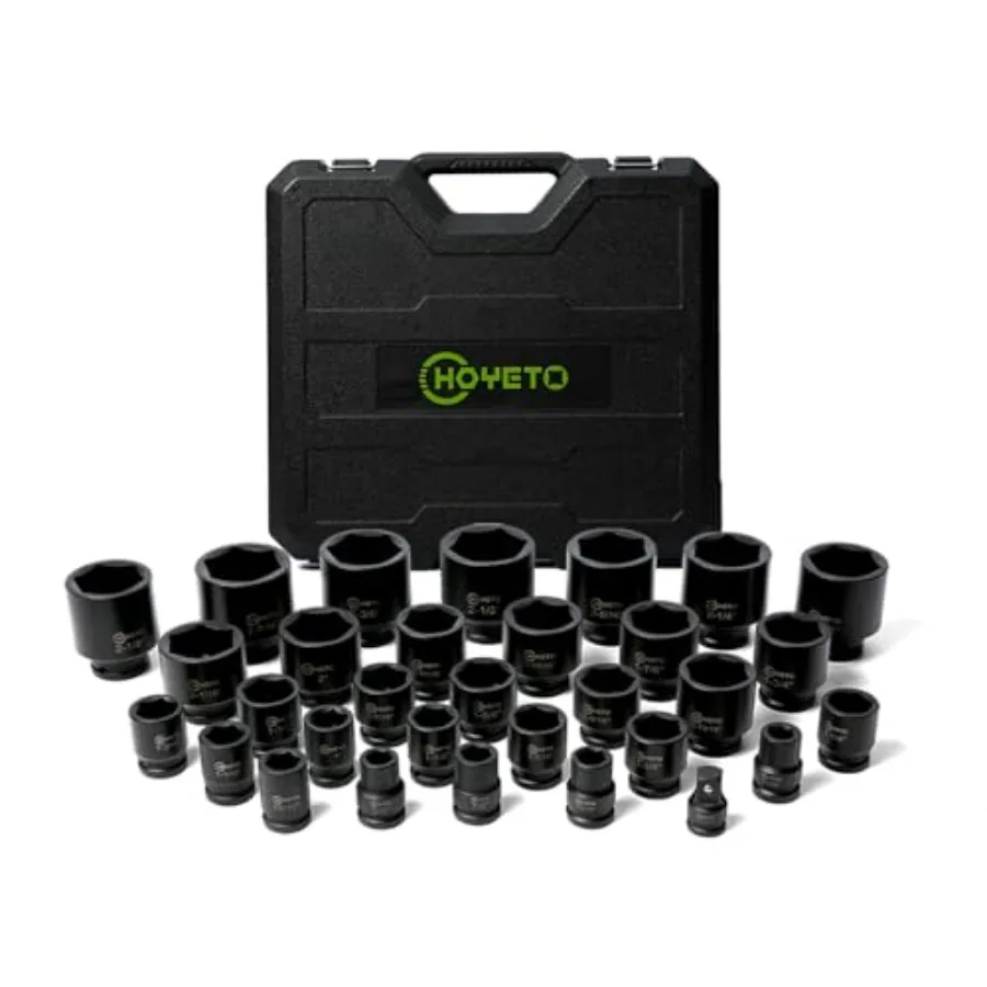 3/4" Drive Impact Socket Set 31 Piece SAE 11/16" to 2-1/2" 6-Point Sockets Cr-Mo Alloy Steel for Auto Repair Rugged Constructio
3/4" Drive Impact Socket Set 31 Piece SAE 11/16" to 2-1/2" 6-Point Sockets Cr-Mo Alloy Steel for Auto Repair Rugged Constructio
