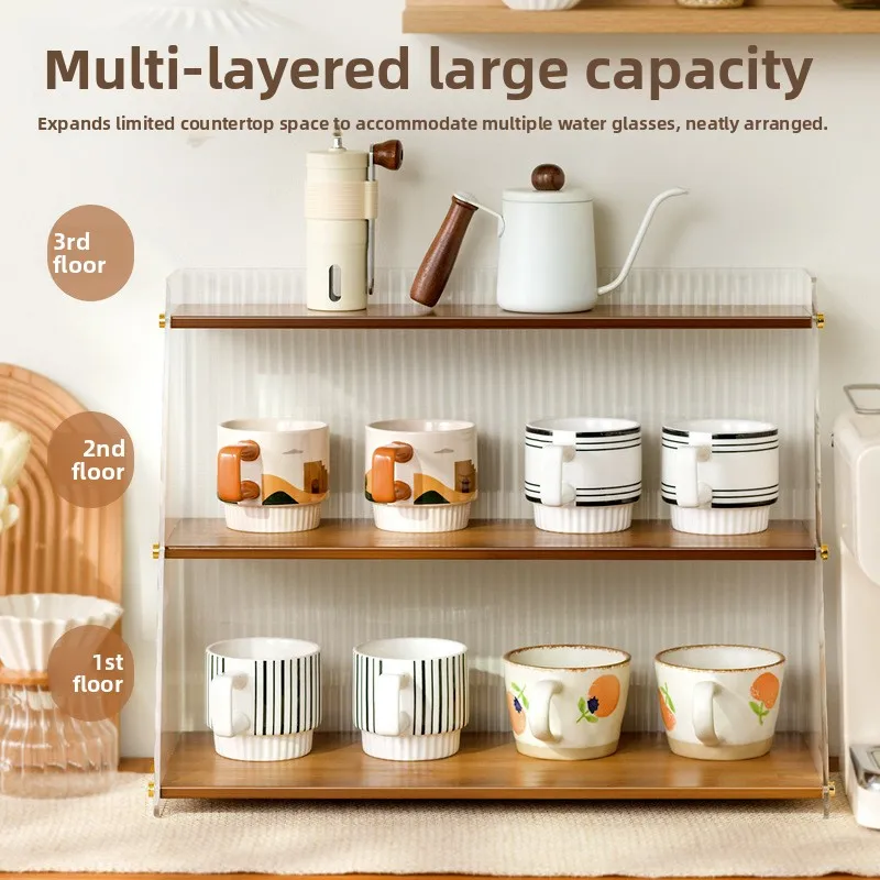 Cup storage rack desktop water cup collection rack dining table bar counter, household tea cup holder double-layer drain
Cup storage rack desktop water cup collection rack dining table bar counter, household tea cup holder double-layer drain