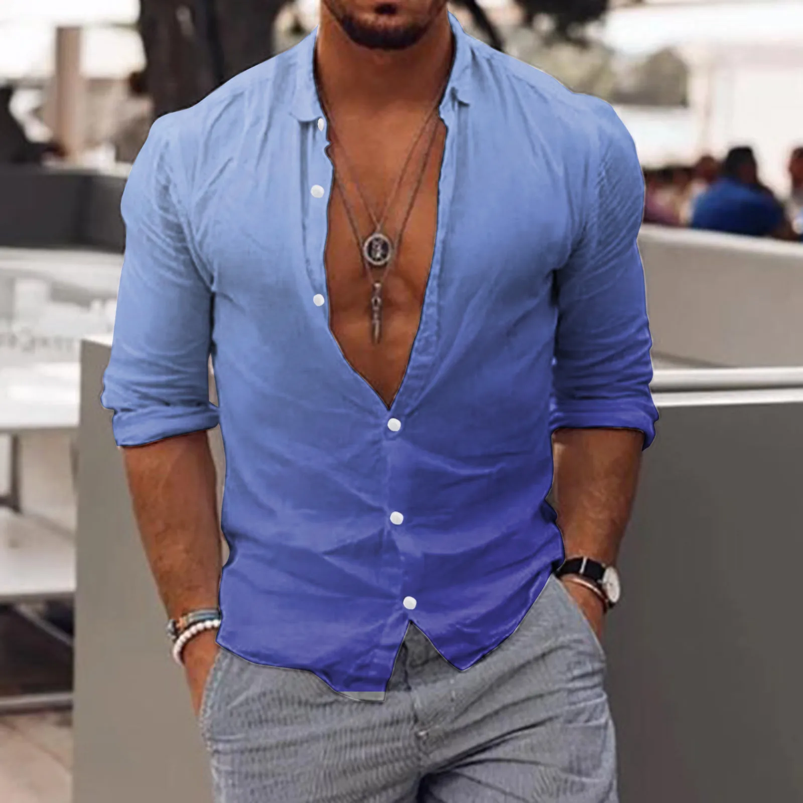 Hawaiian Shirt For Men Beach Holiday Shirts Tops Color Gradient Autumn Blouse Casual Tee Oversized Clothing Male 3d Print Camisa
Hawaiian Shirt For Men Beach Holiday Shirts Tops Color Gradient Autumn Blouse Casual Tee Oversized Clothing Male 3d Print Camisa