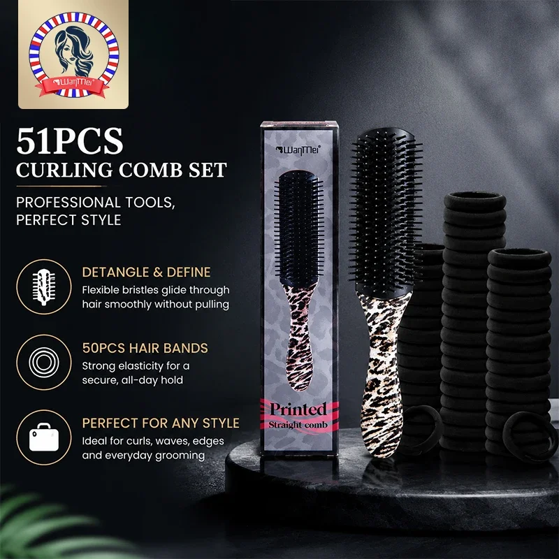 51PCS Curling Comb Set leopard print Detangling Hair Brush Mens Hair Brush Hard Hair Brush 50pcs Headbands Hairdressing Tools
51PCS Curling Comb Set leopard print Detangling Hair Brush Mens Hair Brush Hard Hair Brush 50pcs Headbands Hairdressing Tools