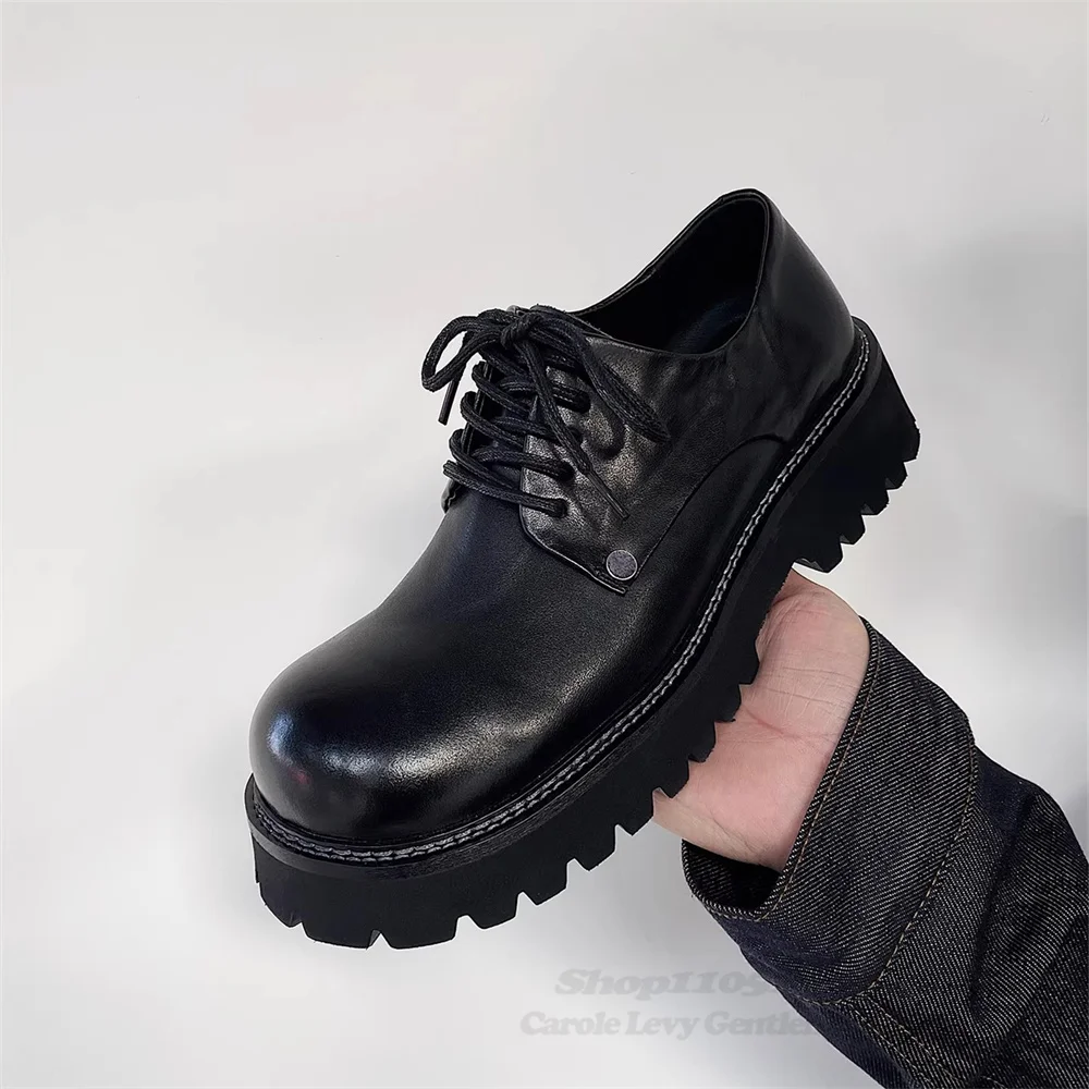 Black Leather Chunky Heel Derby Shoe Men Lace Up Lightweight Workwear Leather Shoes Height Increase Trendy Comfort Shoes
Black Leather Chunky Heel Derby Shoe Men Lace Up Lightweight Workwear Leather Shoes Height Increase Trendy Comfort Shoes