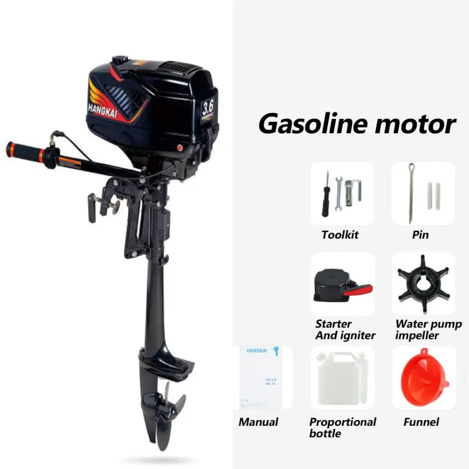 Two-Stroke 3.6 HP Gasoline Water-Cooled Inflatable Fishing Kayak Boats Outboard Motor Assault Boat Canoeing Engine Motor
Two-Stroke 3.6 HP Gasoline Water-Cooled Inflatable Fishing Kayak Boats Outboard Motor Assault Boat Canoeing Engine Motor