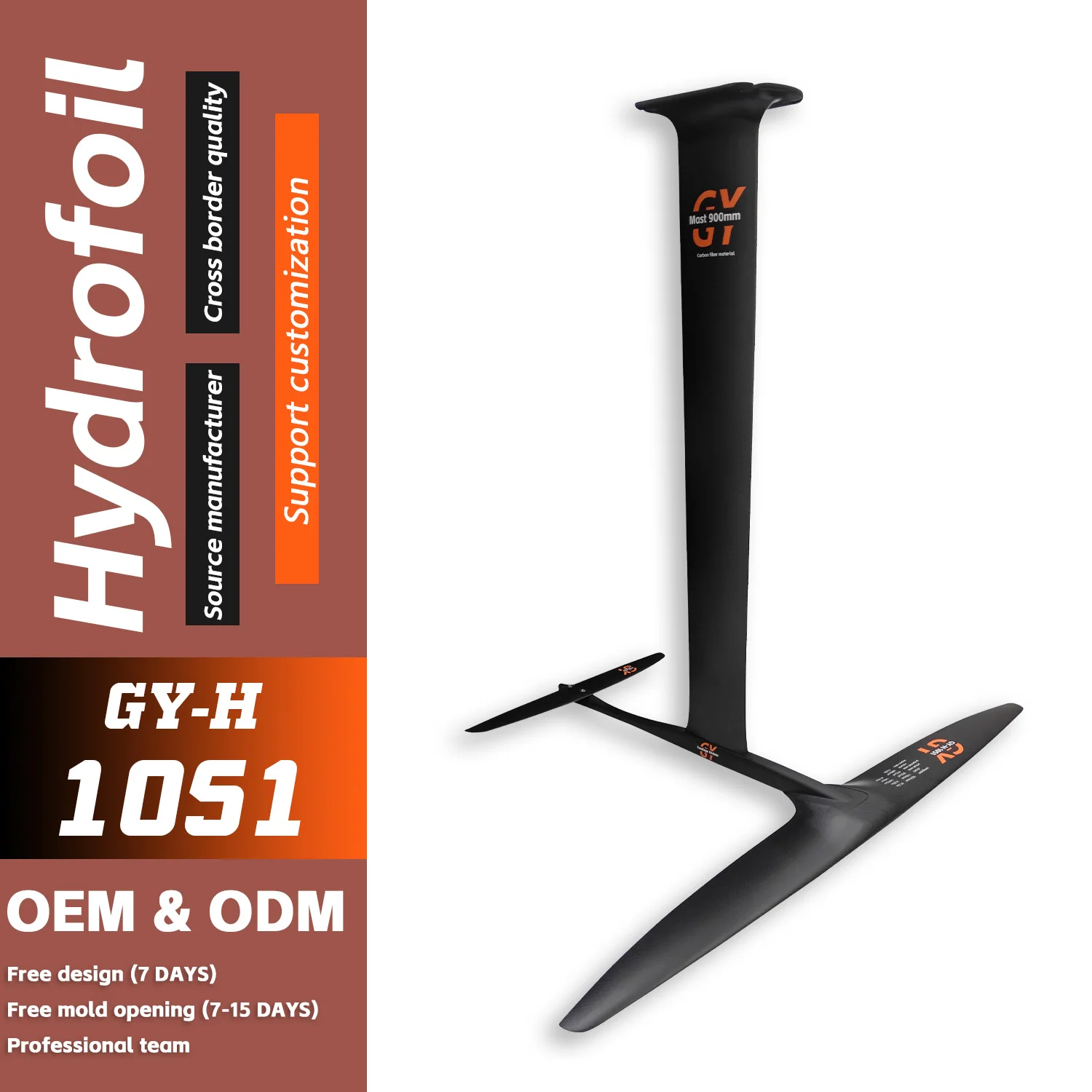 GY-H 1051 Full Carbon Mast Kite Surfing Down Wind Surfboard Surf Board Foil For Waters Sports Electronic Pump Wing Hydrofoil
GY-H 1051 Full Carbon Mast Kite Surfing Down Wind Surfboard Surf Board Foil For Waters Sports Electronic Pump Wing Hydrofoil