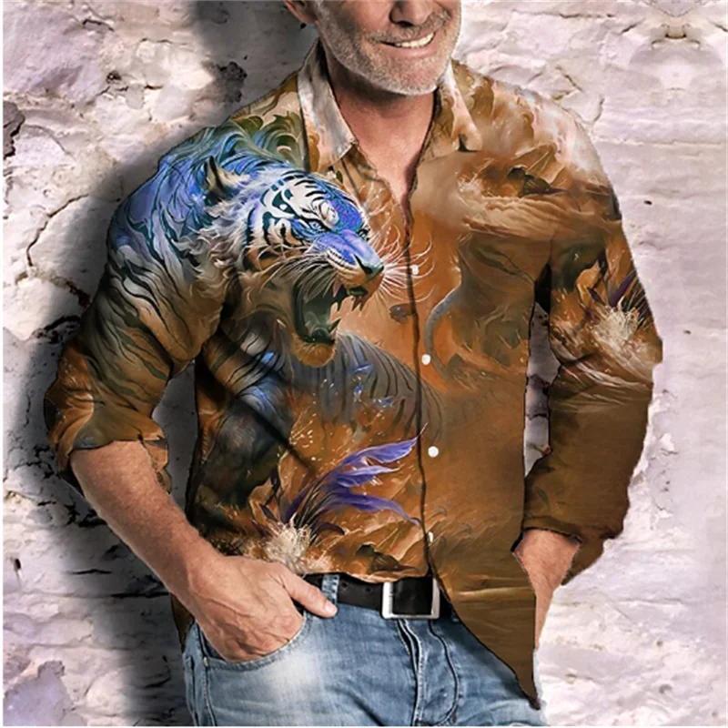 Tiger Gradient Men's Shirt HD Pattern Smooth, Comfortable, Lightweight Top Button Outdoor Fashion Plus Size 2024 New Shirt
Tiger Gradient Men's Shirt HD Pattern Smooth, Comfortable, Lightweight Top Button Outdoor Fashion Plus Size 2024 New Shirt