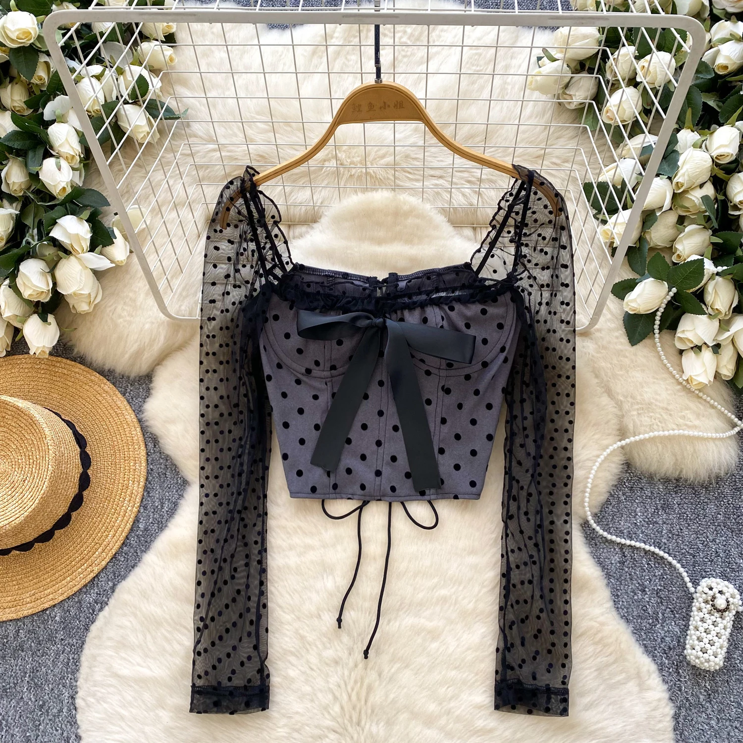 Элегантная блузка с длинными рукавами и квадратным вырезом в горошек, винтажная осенняя фея, корейская модная женская одежда
Элегантная блузка с длинными рукавами и квадратным вырезом в горошек, винтажная осенняя фея, корейская модная женская одежда