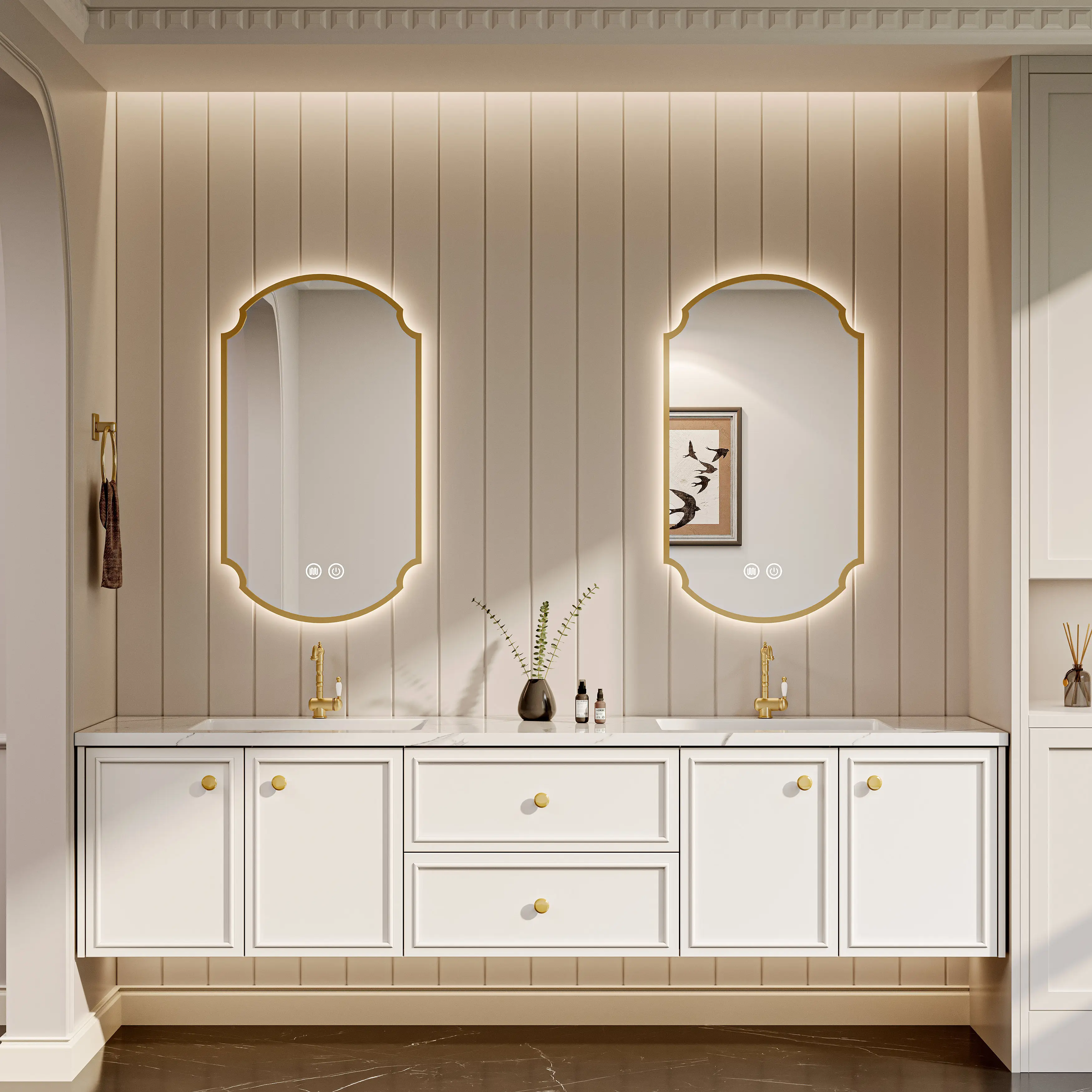 HV-Light French-style Double Sink Washbasin Bathroom Wooden Vanity with Waterproof Feature*
HV-Light French-style Double Sink Washbasin Bathroom Wooden Vanity with Waterproof Feature*