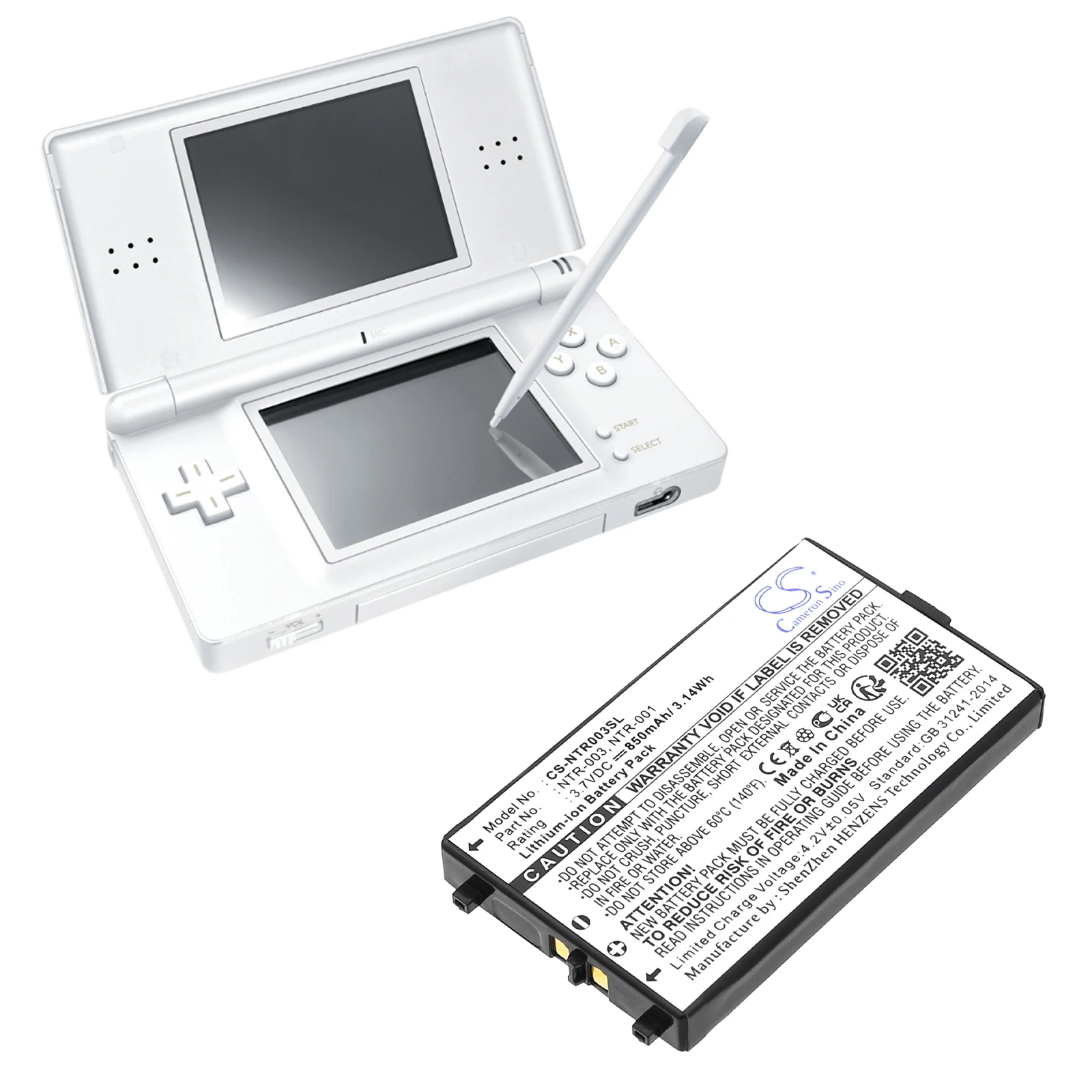 CS 3.7V 850mAh Game Console Battery NTR-001, NTR-003 BT-M12 for Nintendo NDS,DS NDS,AGS-001,AGS-101,AGS-003,GBA-SP,SAM-SPRBP(A)
CS 3.7V 850mAh Game Console Battery NTR-001, NTR-003 BT-M12 for Nintendo NDS,DS NDS,AGS-001,AGS-101,AGS-003,GBA-SP,SAM-SPRBP(A)