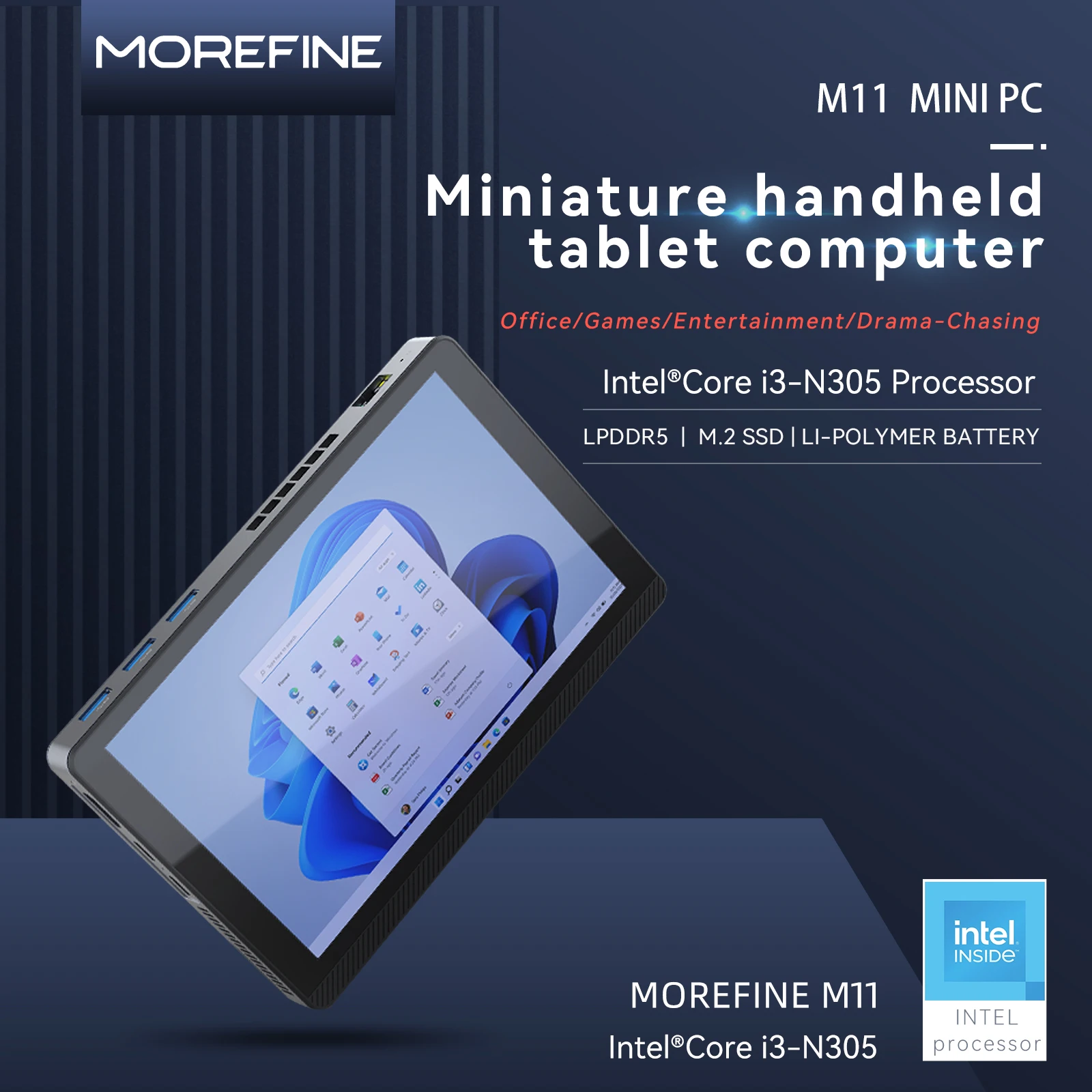 MOREFINE 12th Gen Intel N305 7 Inch Mini PC Windows11PRO WiFi6 BT5.2 16GB/2T Touch Screen 4K Tablet PC 3600mAh Mini Desktop Host
MOREFINE 12th Gen Intel N305 7 Inch Mini PC Windows11PRO WiFi6 BT5.2 16GB/2T Touch Screen 4K Tablet PC 3600mAh Mini Desktop Host