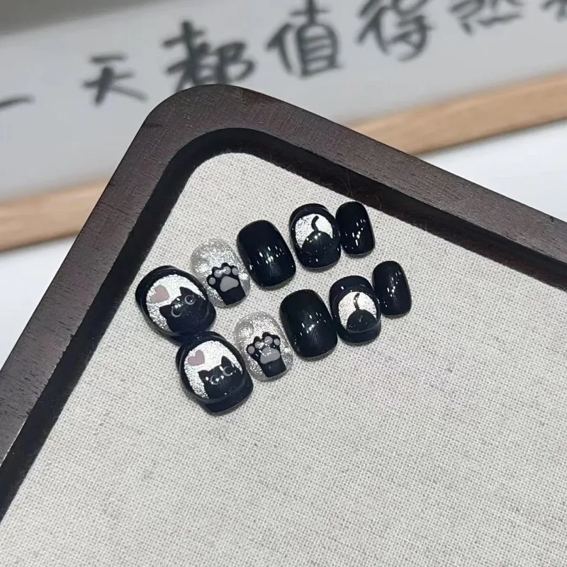 10Pcs /Set Full Cover False Nails Press on Nails Fake Nails Diy Pure Handmade Removable Cat Short
10Pcs /Set Full Cover False Nails Press on Nails Fake Nails Diy Pure Handmade Removable Cat Short