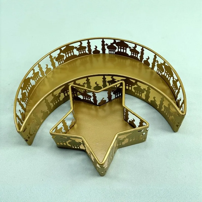 New Ramadan Festival Iron Art Tray Set 2Pcs, Moon Star Castle Snack Meal Tray for Home Use
New Ramadan Festival Iron Art Tray Set 2Pcs, Moon Star Castle Snack Meal Tray for Home Use