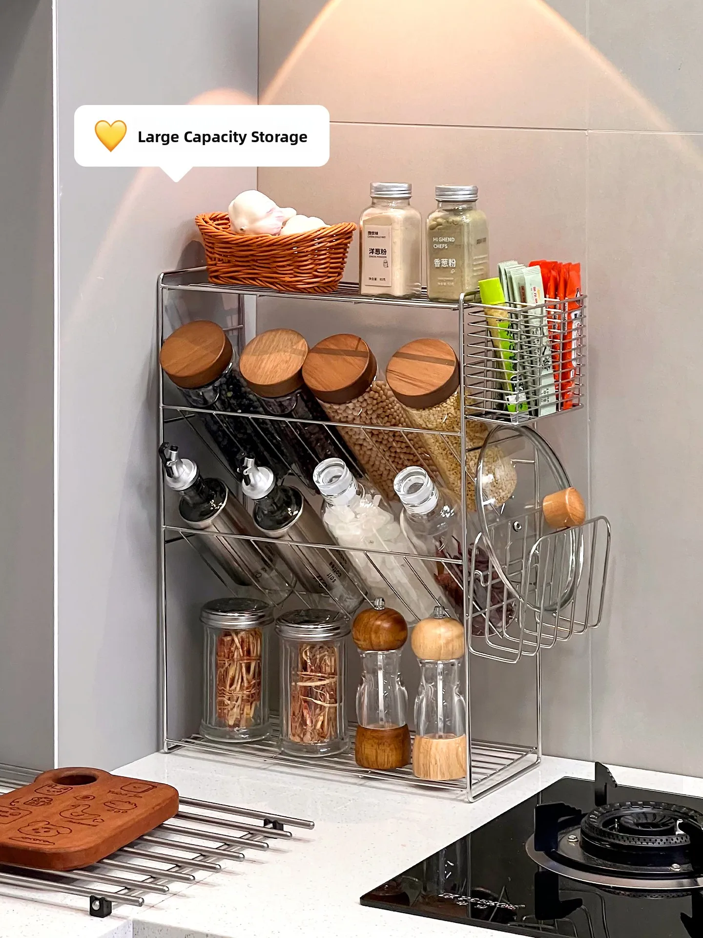 Многофункциональный органайзер для кухонной столешницы из нержавеющей стали: прочный держатель для масла, соли и приправ для домашнего использования
Многофункциональный органайзер для кухонной столешницы из нержавеющей стали: прочный держатель для масла, соли и приправ для домашнего использования