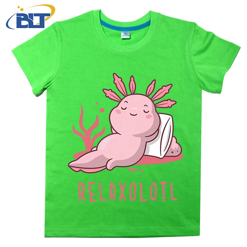 Relaxolotl cute printed kids T-shirt summer pure cotton short sleeve casual top for boys and girls
Relaxolotl cute printed kids T-shirt summer pure cotton short sleeve casual top for boys and girls