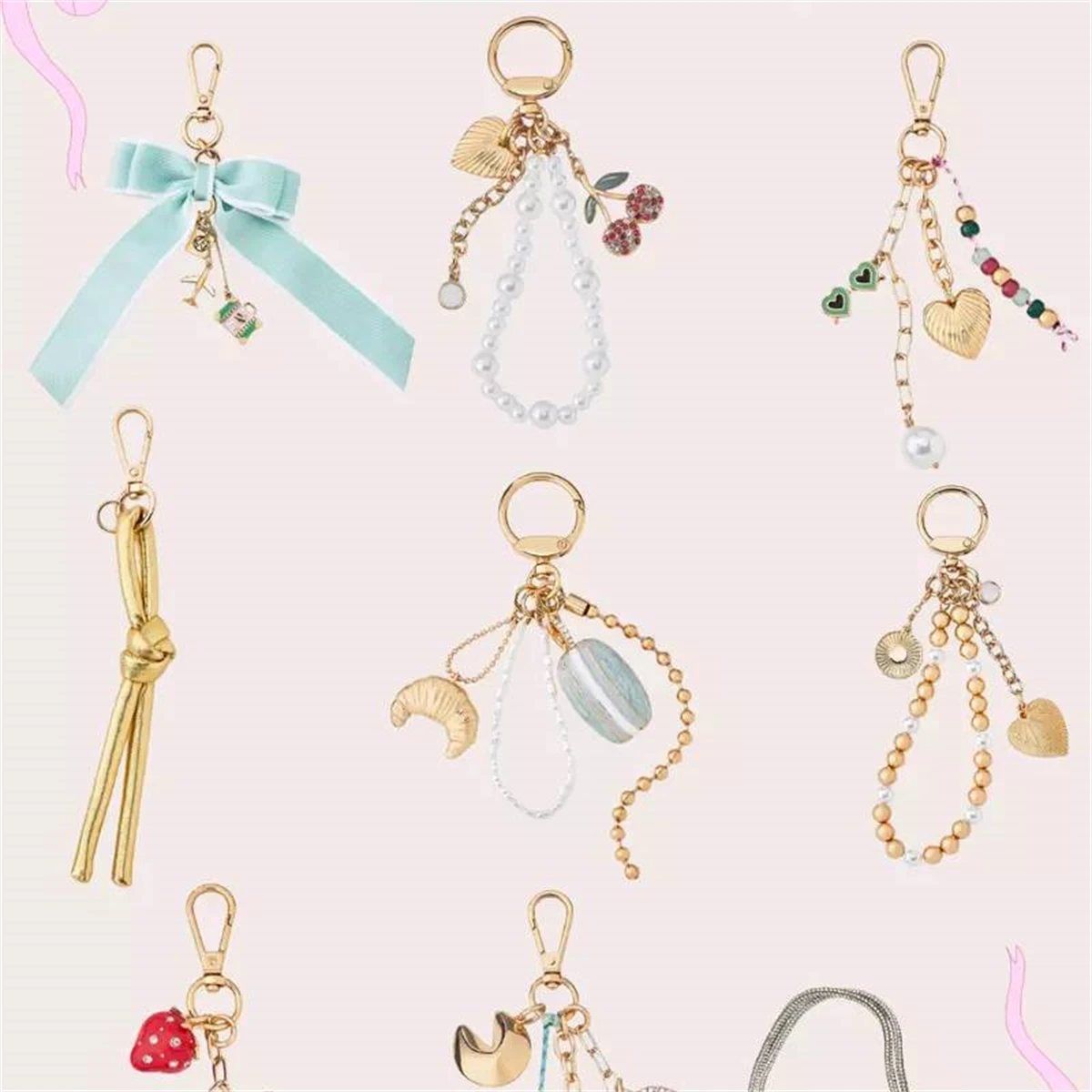Fashionable and trendy keychains DIY bags pendants accessories ladies' bags accessories
Fashionable and trendy keychains DIY bags pendants accessories ladies' bags accessories