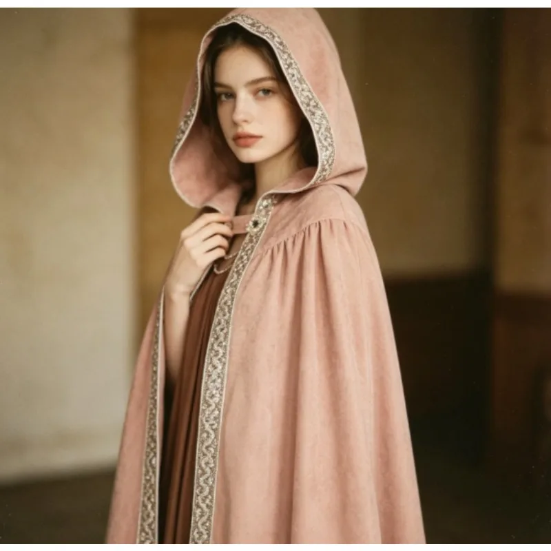 Ladies' Vintage Hooded Cape Flowy Silhouette Side Slits for Medieval Faire Cosplay Convention and Outdoor Event
Ladies' Vintage Hooded Cape Flowy Silhouette Side Slits for Medieval Faire Cosplay Convention and Outdoor Event