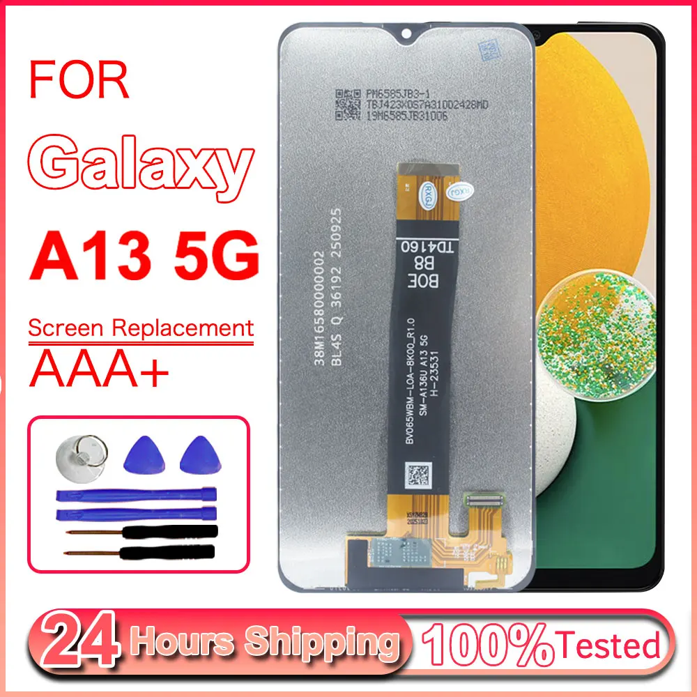 LCD for Samsung Galaxy A13 5G LCD Display Touch Screen Digitizer Assembly with Frame for Samsung A13 5G A136 Phone LCD Screen
LCD for Samsung Galaxy A13 5G LCD Display Touch Screen Digitizer Assembly with Frame for Samsung A13 5G A136 Phone LCD Screen