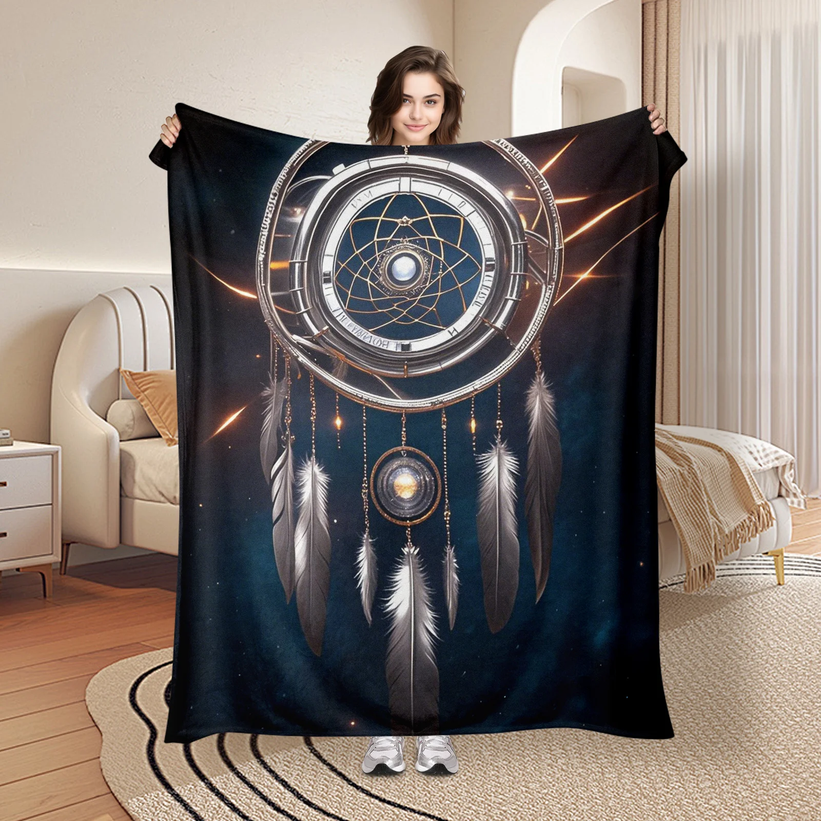 Silver Dreamcatcher Starry Night Blanket With Enchanting Design For Ethereal And Celestial Room Decor Aesthetic
Silver Dreamcatcher Starry Night Blanket With Enchanting Design For Ethereal And Celestial Room Decor Aesthetic