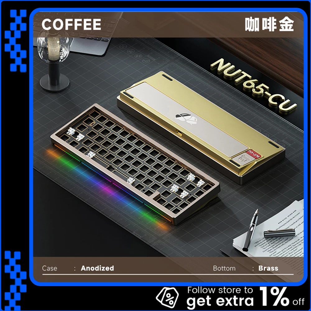 Weikav Nut65-CU Mechanical Keyboard Tri Mode Wireless Keyboard Aluminum Gaming Keyboard Kit Brass Counterweight PC Accessories
Weikav Nut65-CU Mechanical Keyboard Tri Mode Wireless Keyboard Aluminum Gaming Keyboard Kit Brass Counterweight PC Accessories