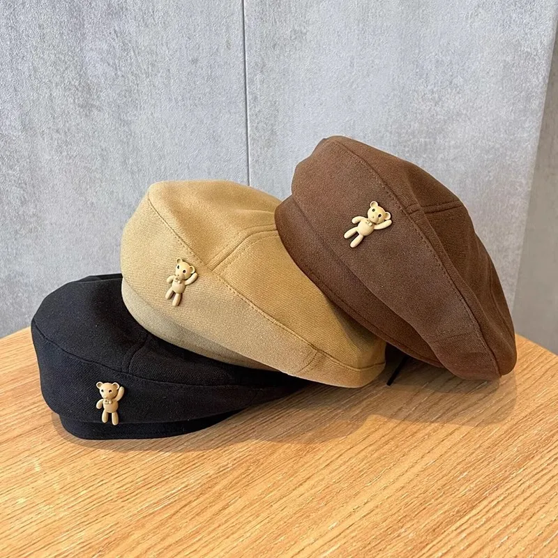 Ins Bear Wool Children's Beret Fashion Retro Autumn and Winter Warm Hat Korean-style Children's Artist Painter Hat Ages 4-10
Ins Bear Wool Children's Beret Fashion Retro Autumn and Winter Warm Hat Korean-style Children's Artist Painter Hat Ages 4-10