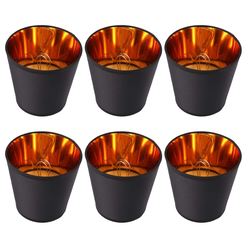 Black Lamp Shades with Gold Lining Clip on Light Shades Candle Chandelier Lampshades Set of 6
Black Lamp Shades with Gold Lining Clip on Light Shades Candle Chandelier Lampshades Set of 6