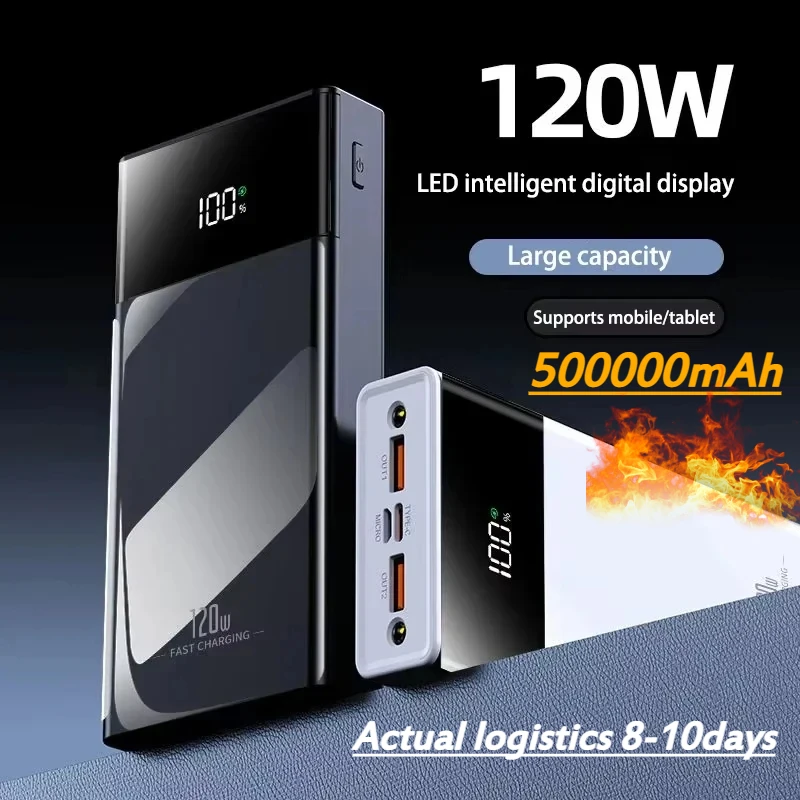 2025 NEW 500000mAh High Capacity Power Bank 120W Fast Charging Power Bank Portable Battery Charger For iPhone Samsung
2025 NEW 500000mAh High Capacity Power Bank 120W Fast Charging Power Bank Portable Battery Charger For iPhone Samsung