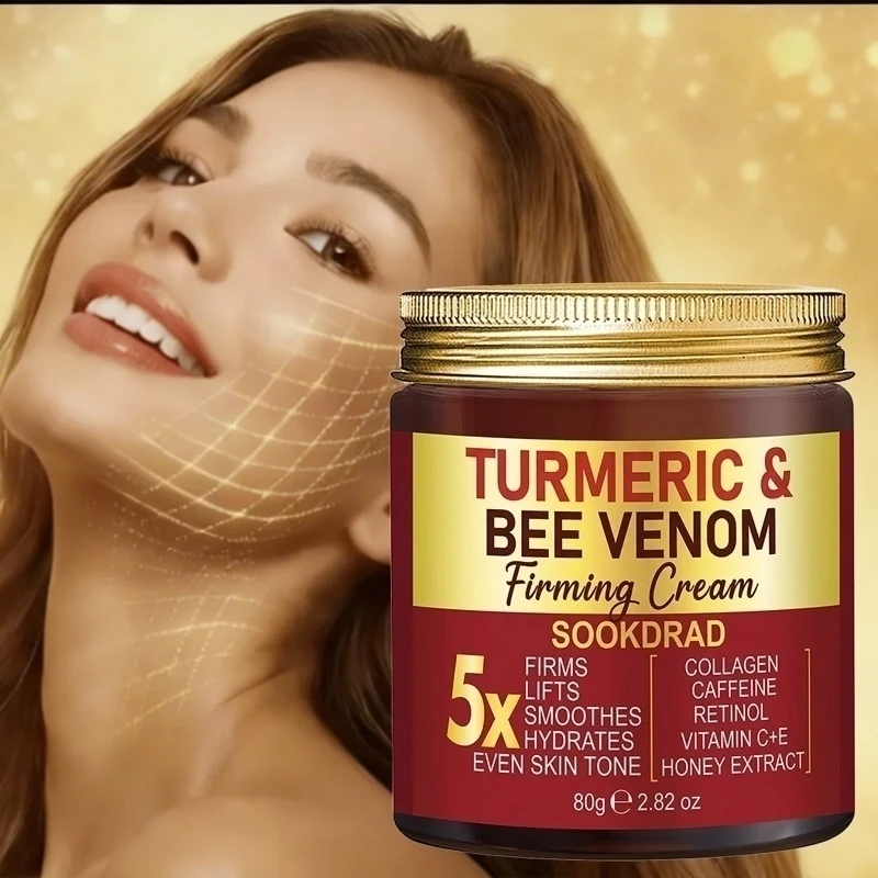 Turmeric & Bee Venom Firming Cream, Collagen, Honey Extract, Glow & Moisture, Face/Body, 80g
Turmeric & Bee Venom Firming Cream, Collagen, Honey Extract, Glow & Moisture, Face/Body, 80g