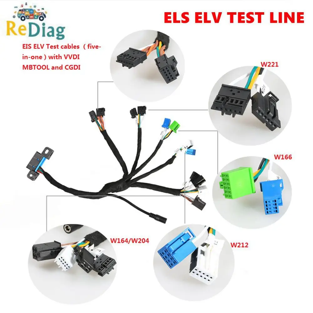 Диагностические кабели EIS ELV 7G ISM MB ESL для Mercedes, работают совместно с бриллиантами и CGDI MB 5 в 1 W204 W212 W221 W164 W166
Диагностические кабели EIS ELV 7G ISM MB ESL для Mercedes, работают совместно с бриллиантами и CGDI MB 5 в 1 W204 W212 W221 W164 W166