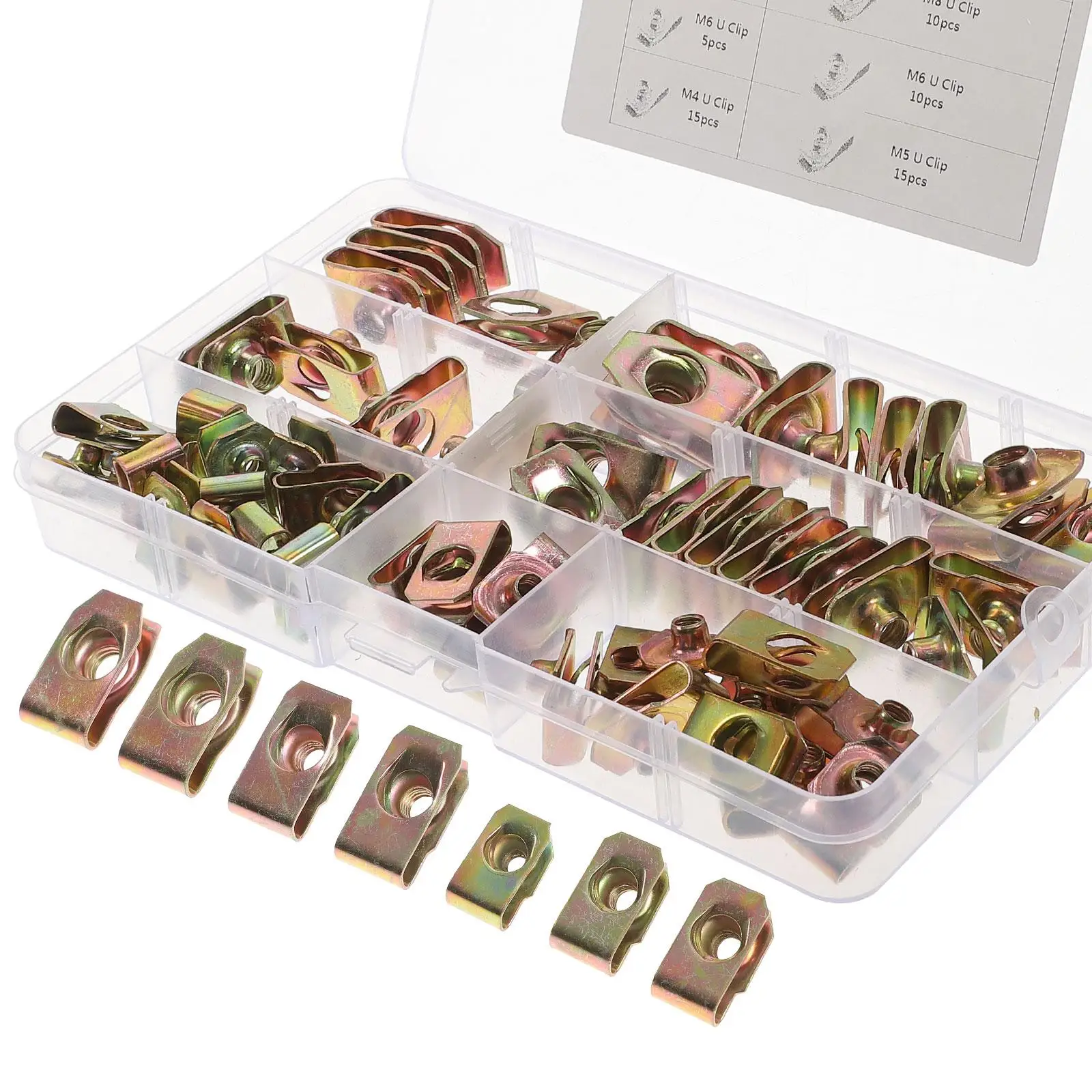 U- Style Clip- on Nut Cleat Cars Automotive Screws Body Panel Fasteners Golden 65 Manganese Steel
U- Style Clip- on Nut Cleat Cars Automotive Screws Body Panel Fasteners Golden 65 Manganese Steel