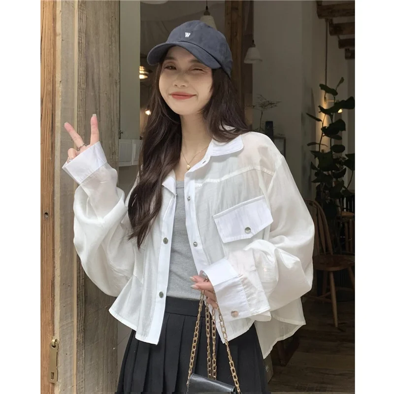 White Loose ort irt Jaet Women's Design Sensation Retro Versatile Workwear Sun Protection Open Cardigan Trendy Korean S...
White Loose ort irt Jaet Women's Design Sensation Retro Versatile Workwear Sun Protection Open Cardigan Trendy Korean S...