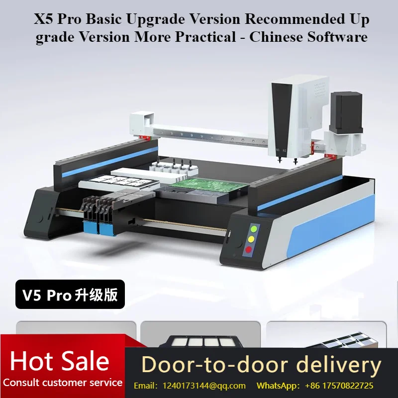 High-speed fully automatic three-vision pick-and-place machine, 2-head chip mounter, PCB making machine, LED assembly V5 Pro
High-speed fully automatic three-vision pick-and-place machine, 2-head chip mounter, PCB making machine, LED assembly V5 Pro