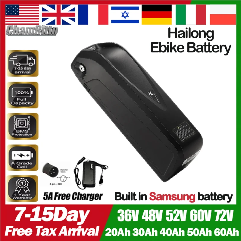 Original 36V 48V 52V E bike Elektrische fiets Batterij 60V 72V Electric Bike Battery 20 30 40 45 50ah 60ah 2000w Lithium Battery
Original 36V 48V 52V E bike Elektrische fiets Batterij 60V 72V Electric Bike Battery 20 30 40 45 50ah 60ah 2000w Lithium Battery