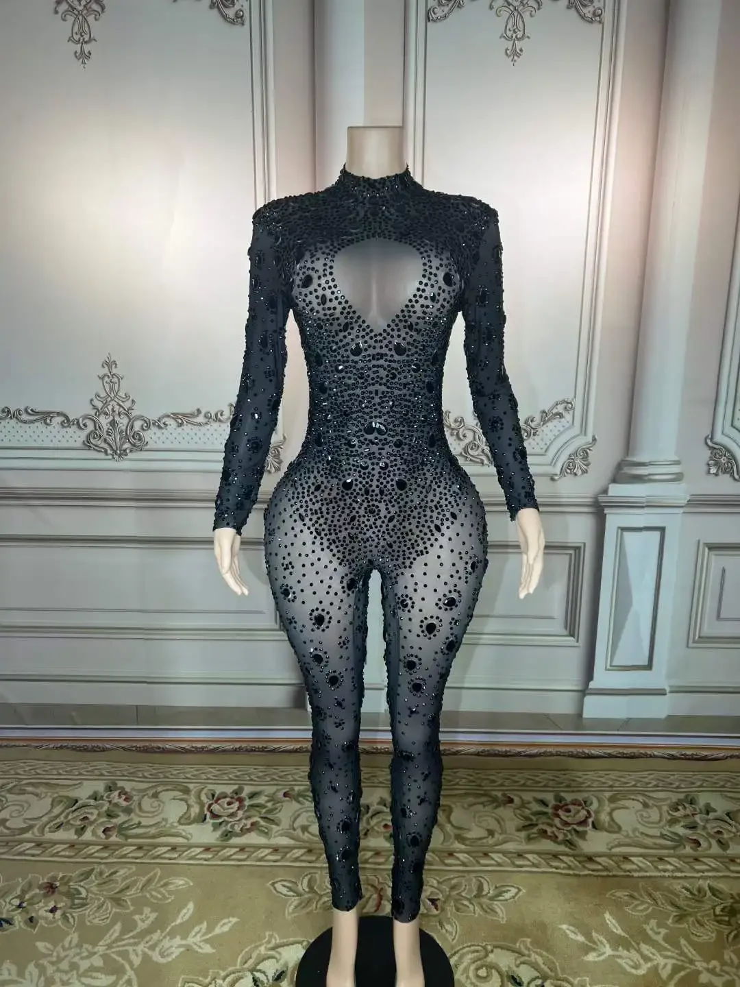 Women Rhinestone Long Sleeve Sparkly Dance Stage Performance Jumpsuits Drag Queen Birthday Outfit Gems Romper
Women Rhinestone Long Sleeve Sparkly Dance Stage Performance Jumpsuits Drag Queen Birthday Outfit Gems Romper