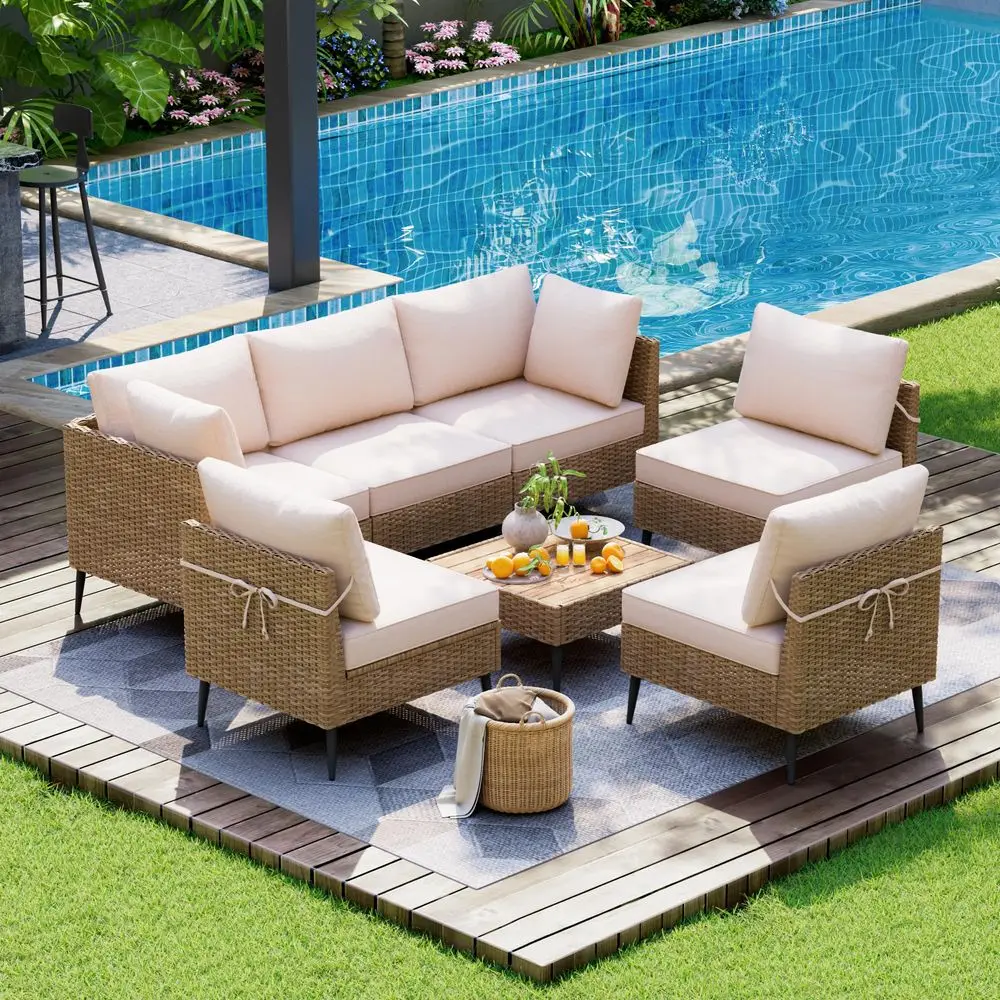 Furniture Set,7Piece Patio Furniture Set, Rattan Sofa Conversation Sectional Couch Set for Garden,Balcony, Porch amp Courtyard,
Furniture Set,7Piece Patio Furniture Set, Rattan Sofa Conversation Sectional Couch Set for Garden,Balcony, Porch amp Courtyard,