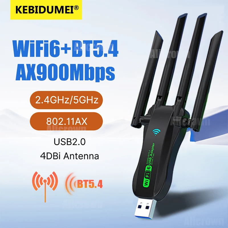 WIFI 6 AX900 BT 5.4 USB-адаптер Wi-Fi 2 в 1 Dongle 4 антенны Беспроводная внешняя сетевая карта Wlan для Windows 10/11 Driver Free
WIFI 6 AX900 BT 5.4 USB-адаптер Wi-Fi 2 в 1 Dongle 4 антенны Беспроводная внешняя сетевая карта Wlan для Windows 10/11 Driver Free
