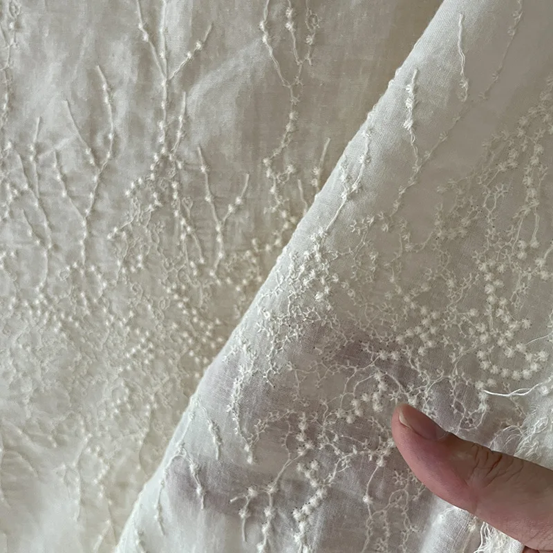 Cotton Small Floral Embroidered Lace Fabric for Women's Dress Blouse DIY Handmade Sewing Material
Cotton Small Floral Embroidered Lace Fabric for Women's Dress Blouse DIY Handmade Sewing Material