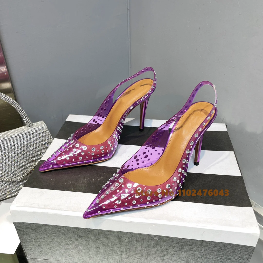 Pvc Crystal Pointed Toe Film Rhinestone High-Heeled Sandals New Shallow Slip-On Stiletto Roman Back Strap Women Party Shoes
Pvc Crystal Pointed Toe Film Rhinestone High-Heeled Sandals New Shallow Slip-On Stiletto Roman Back Strap Women Party Shoes