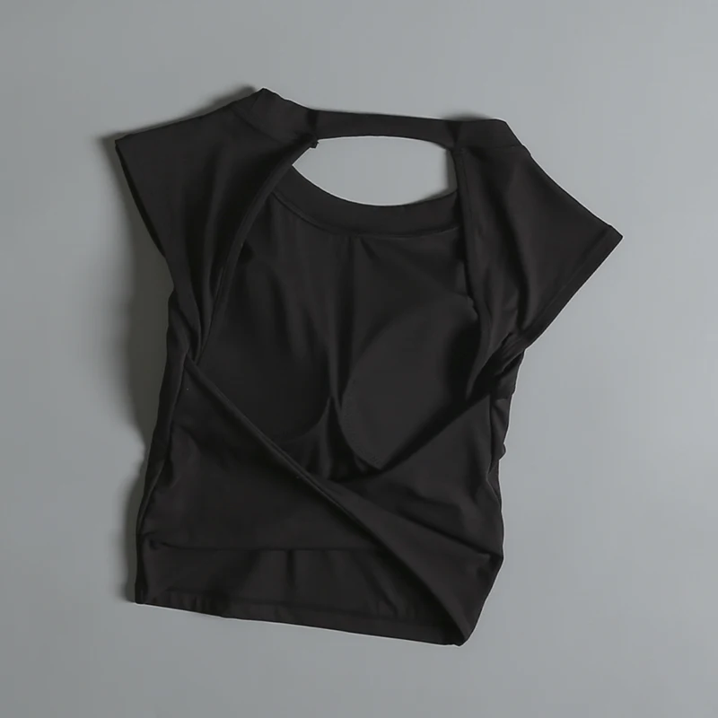 Women's Yoga Sports Vest Sexy Halter Short Sleeve T-Shirt Fixed Chest Pad Breathable Reversible Waist Slimming Fitness Clothing
Women's Yoga Sports Vest Sexy Halter Short Sleeve T-Shirt Fixed Chest Pad Breathable Reversible Waist Slimming Fitness Clothing