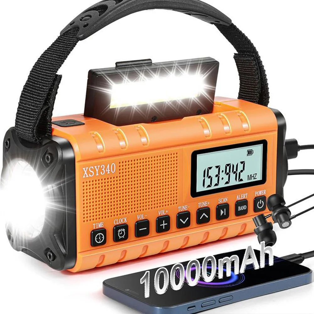 10000mAh Emergency Radio Solar Hand Crank Radio Portable AM/FM/NOAA Radio LED Flashlight SOS Alarm Power Bank Droppshipping
10000mAh Emergency Radio Solar Hand Crank Radio Portable AM/FM/NOAA Radio LED Flashlight SOS Alarm Power Bank Droppshipping