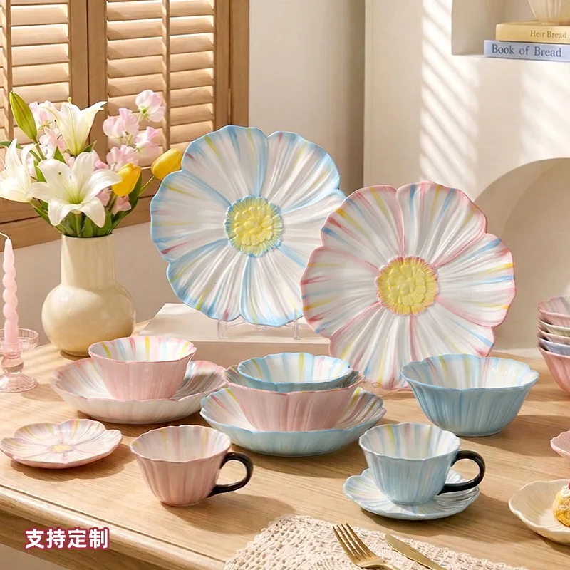 ZML pattern bowl plate set flower stripe relief coffee cup high value ceramic tableware
ZML pattern bowl plate set flower stripe relief coffee cup high value ceramic tableware