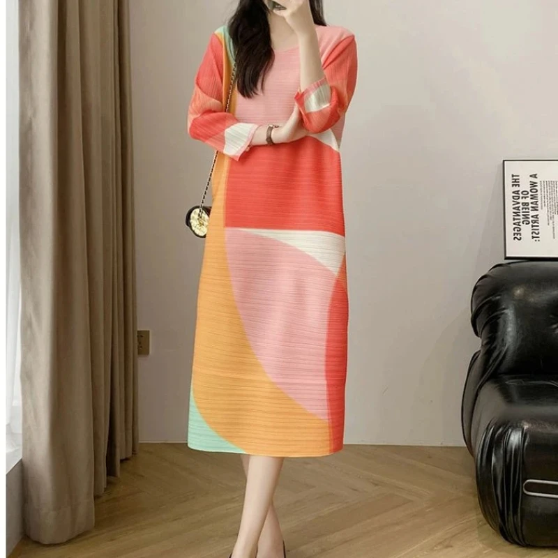 Color Block Long Sleeve O Neck A Line Dress Women Loose Fit Fashion Casual Spring Summer Wear
Color Block Long Sleeve O Neck A Line Dress Women Loose Fit Fashion Casual Spring Summer Wear