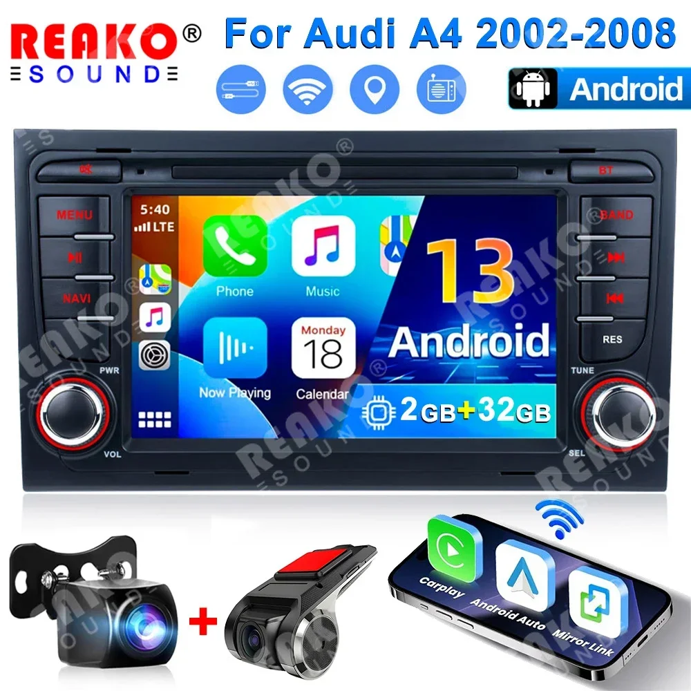 REAKOSOUND Android 13 Carplay Car Radio For Audi A4 B7 B6 S4 RS4 8E Seat Exeo 2002-2008 Stereo Multimedia Player WIFI BT 2din
REAKOSOUND Android 13 Carplay Car Radio For Audi A4 B7 B6 S4 RS4 8E Seat Exeo 2002-2008 Stereo Multimedia Player WIFI BT 2din