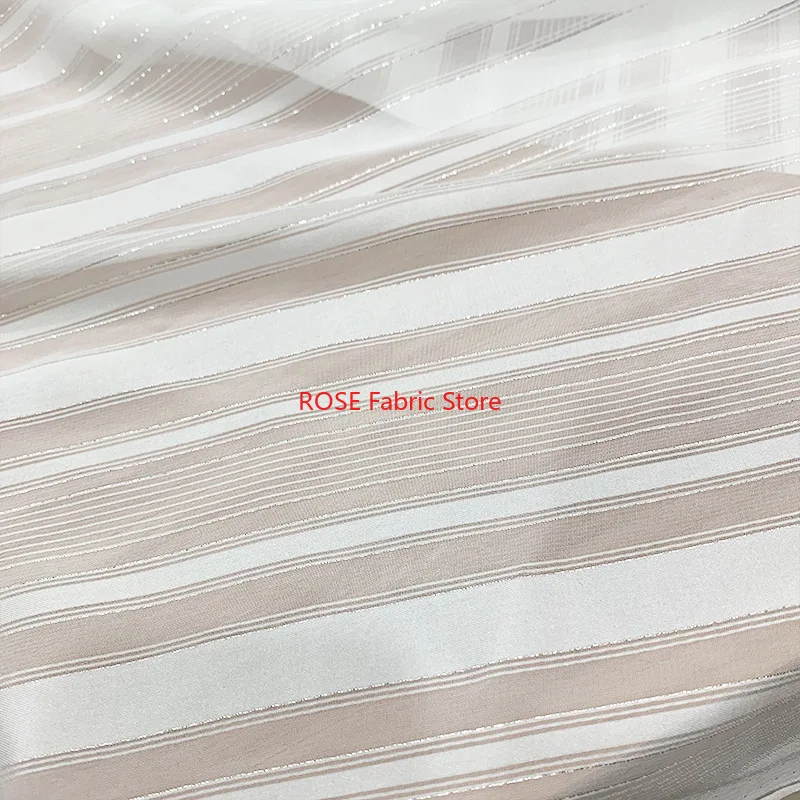 1-метровая шифоновая ткань с серебряными полосками, легкая тонкая прозрачная дышащая сетчатая тюлевая ткань для рубашек, платьев, шитья своими руками