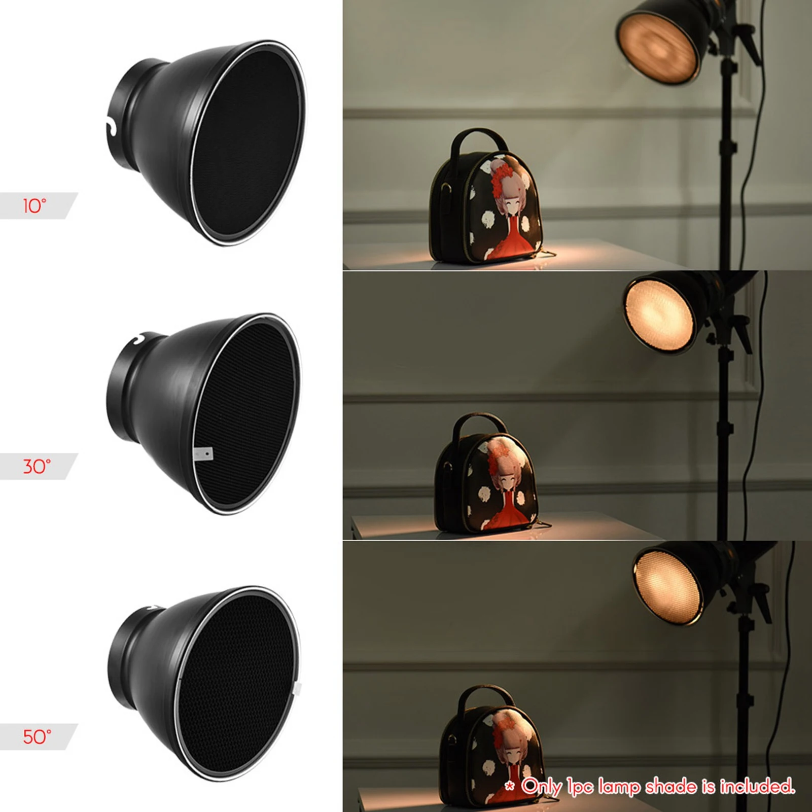 210mm Elinchrom Mount Reflector Diffuser Shade Lamp Shade with 60° Honeycomb Grid for Elinchrom Mount Studio Strobe Flash Light
210mm Elinchrom Mount Reflector Diffuser Shade Lamp Shade with 60° Honeycomb Grid for Elinchrom Mount Studio Strobe Flash Light