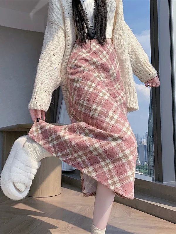 Pink Plaid Woolen A-Line Skirt Women's High Waist Slimming Beautiful Personali Autumn Winter New Sle Ciwalk Polyes...
Pink Plaid Woolen A-Line Skirt Women's High Waist Slimming Beautiful Personali Autumn Winter New Sle Ciwalk Polyes...